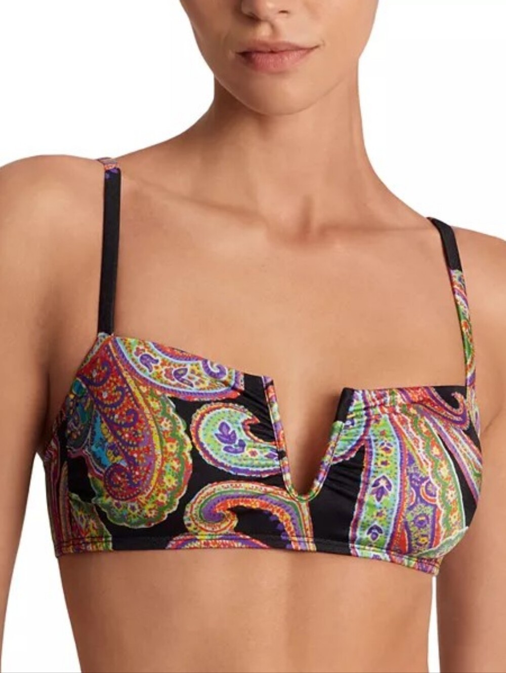 💥Ralf Lauren Women's Paisley U-Wire Bikini Top 💥size 12